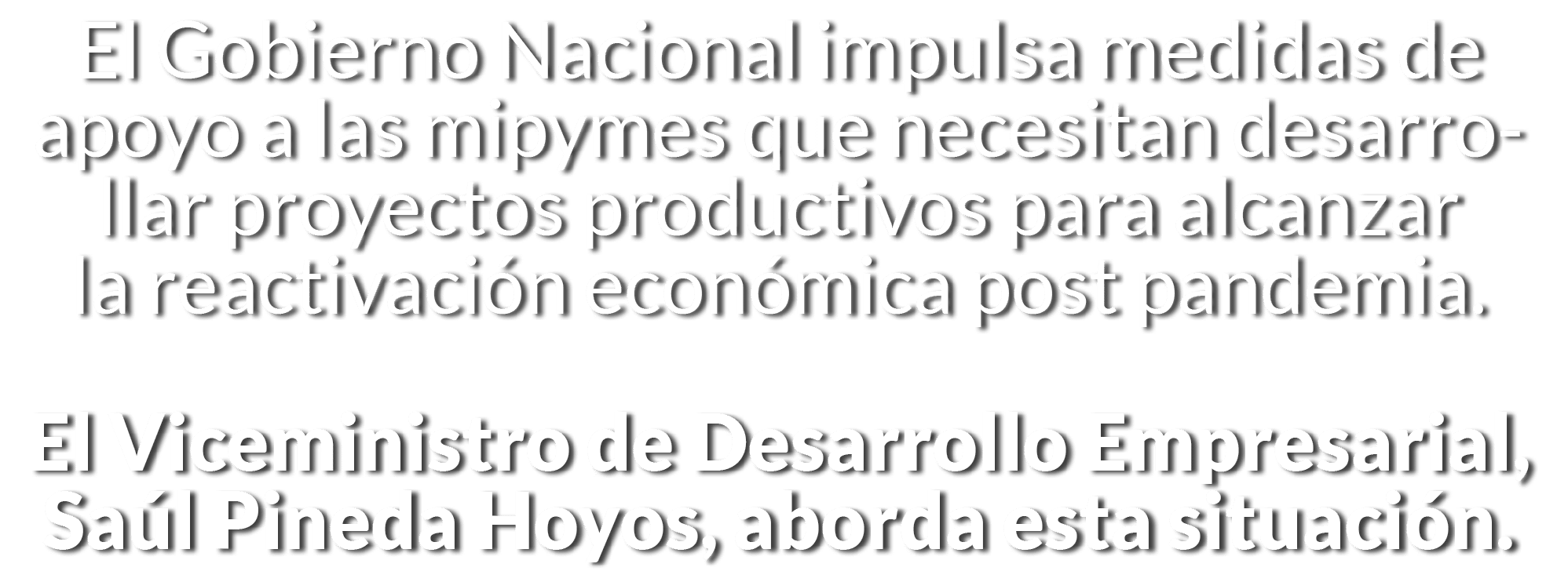 El Gobierno Nacional impulsa medidas de apoyo a las mipymes que necesitan desarrollar proyectos productivos para alca   